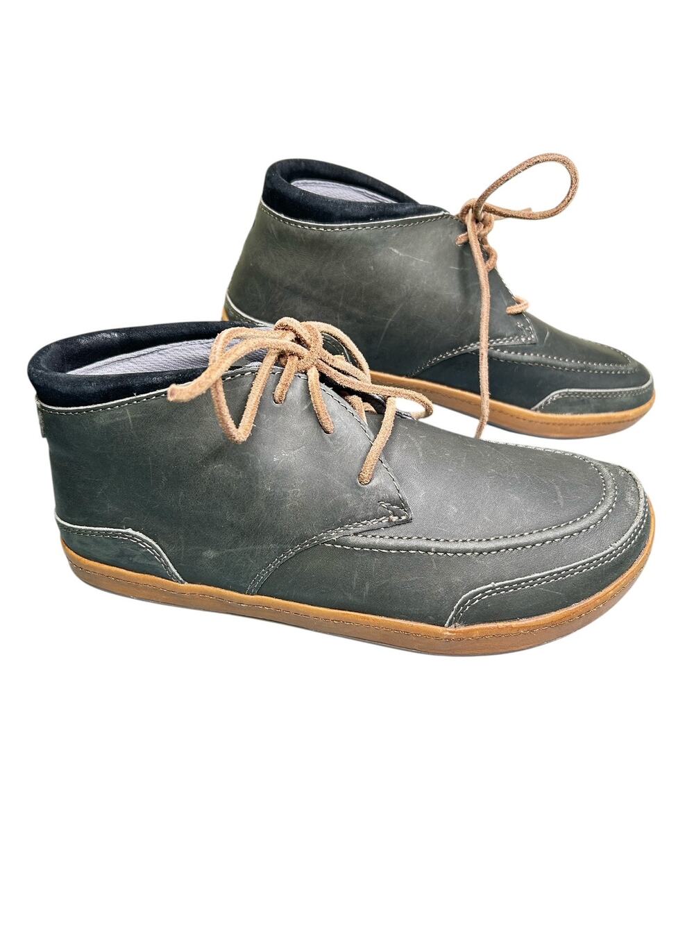 OluKai Pala Men's Waterproof Leather Chukka Boots Charcoal Gray Size 7
